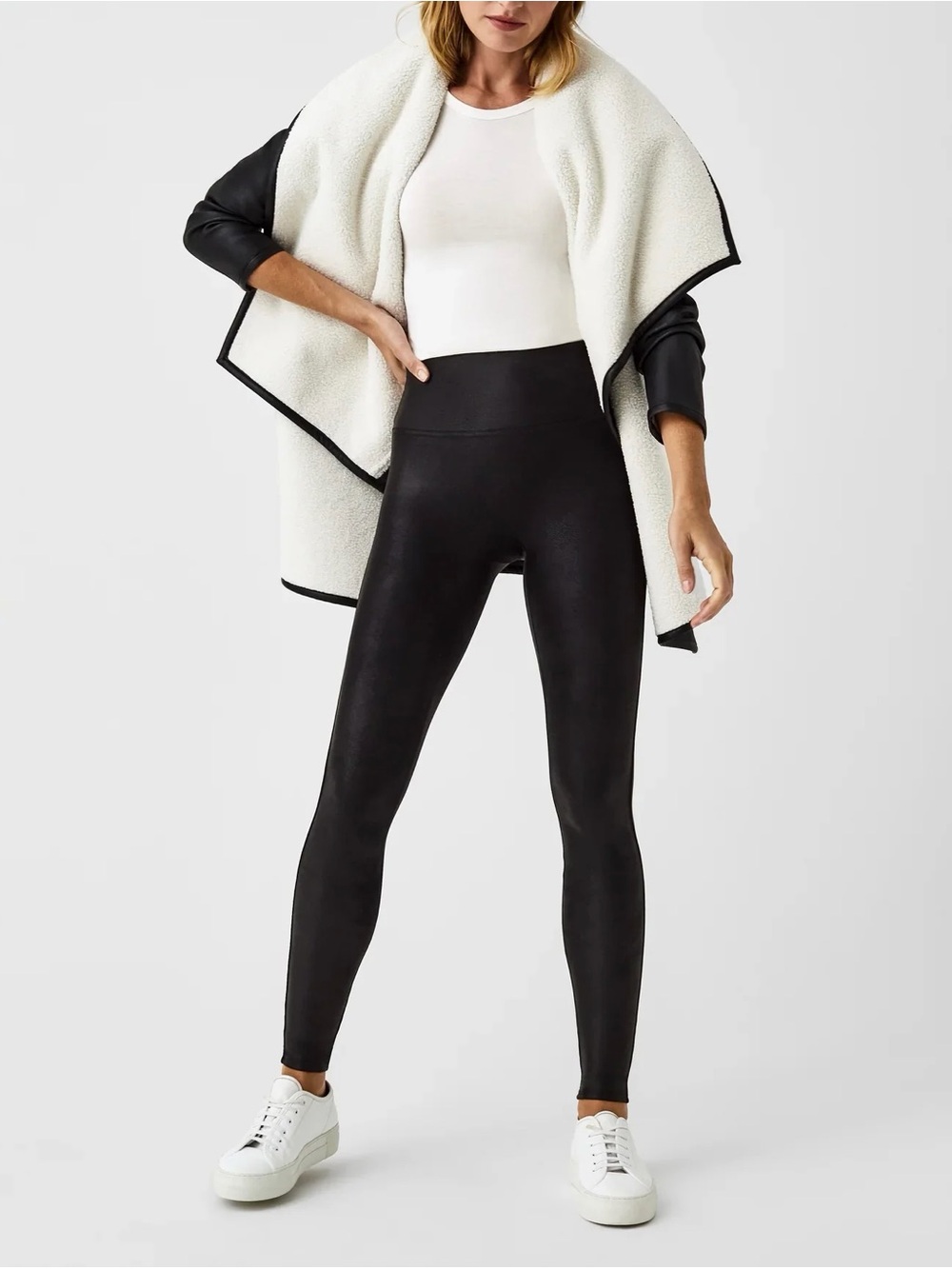 Spanx Faux Leather Fleece-Lined Legging